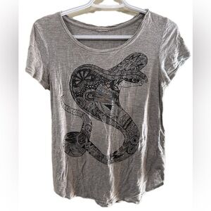 Gray Graphic Snake Print Women's Top